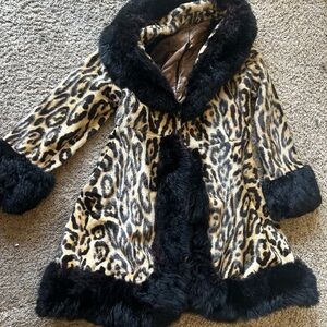 Leopard Print Faux Fur Coat